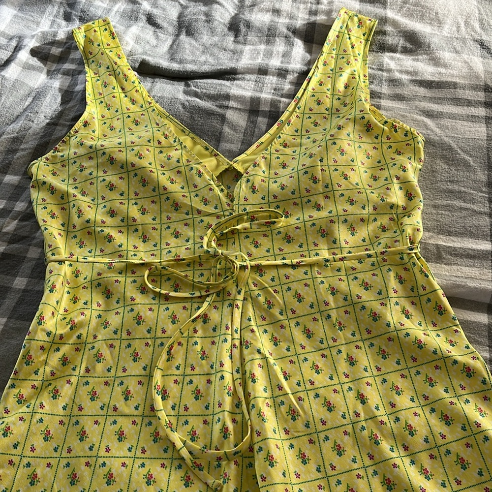 Victorias Secret Pink sun dress, yellow sun dress, satin sun dress, mini dress - Picture 5 of 7